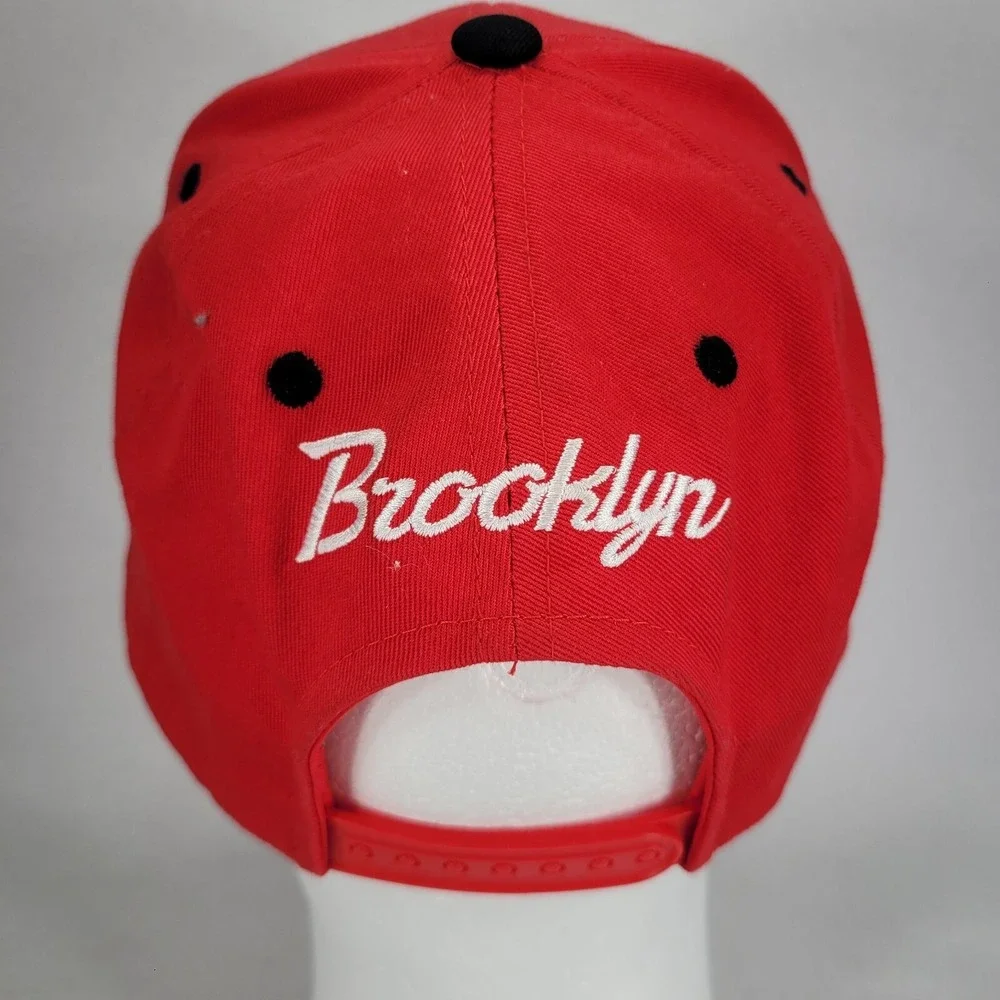 Brooklyn Hat Cap Mens Red Black Snapback BRED KB Ethos Flat Brim  Adjustable